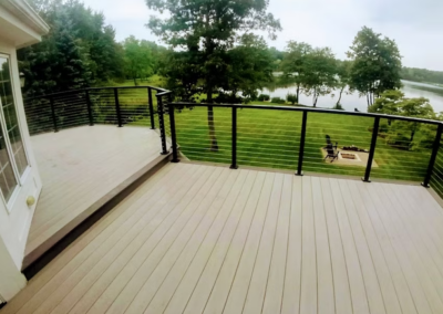 ROOFTOP DECK - Composite 2 level rooftop deck with cable railings